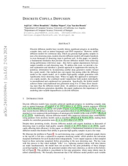 Discrete Copula Diffusion