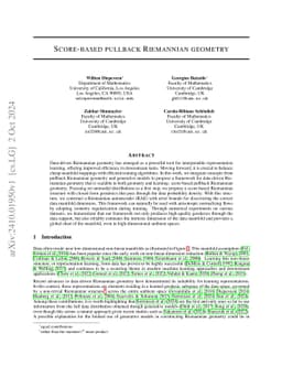 Score-based pullback Riemannian geometry