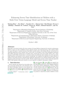 Enhancing Screen Time Identification in Children with a Multi-View Vision Language Model and Screen Time Tracker