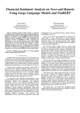Financial Sentiment Analysis on News and Reports Using Large Language
  Models and FinBERT