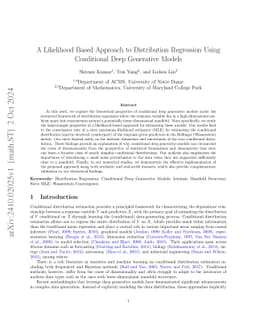 A Likelihood Based Approach to Distribution Regression Using Conditional
  Deep Generative Models