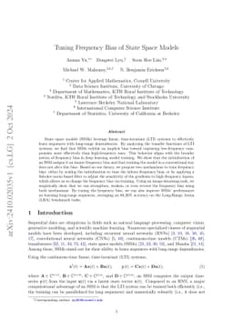 Tuning Frequency Bias of State Space Models