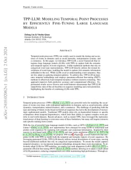TPP-LLM: Modeling Temporal Point Processes by Efficiently Fine-Tuning
  Large Language Models