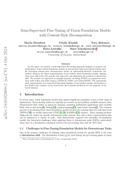 Semi-Supervised Fine-Tuning of Vision Foundation Models with
  Content-Style Decomposition