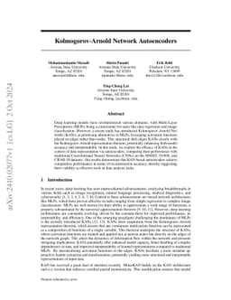 Kolmogorov-Arnold Network Autoencoders