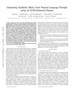 Generating Symbolic Music from Natural Language Prompts using an
  LLM-Enhanced Dataset