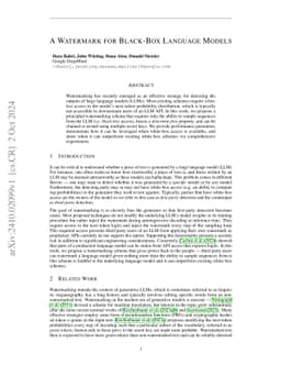 A Watermark for Black-Box Language Models