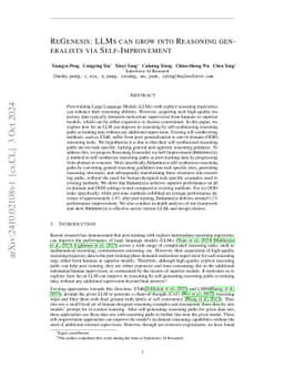 ReGenesis: LLMs can Grow into Reasoning Generalists via Self-Improvement