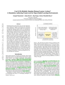 Can LLMs Reliably Simulate Human Learner Actions? A Simulation Authoring
  Framework for Open-Ended Learning Environments