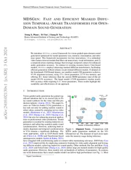 MDSGen: Fast and Efficient Masked Diffusion Temporal-Aware Transformers for Open-Domain Sound Generation