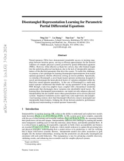 Disentangled Representation Learning for Parametric Partial Differential
  Equations