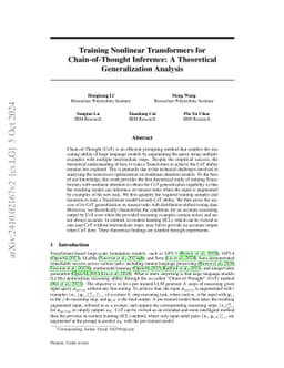 Training Nonlinear Transformers for Chain-of-Thought Inference: A
  Theoretical Generalization Analysis