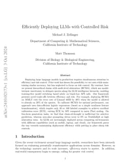 Efficiently Deploying LLMs with Controlled Risk