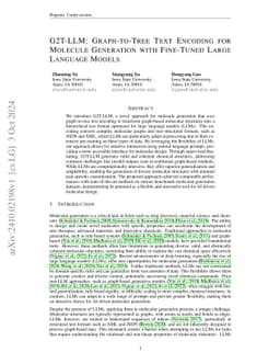 G2T-LLM: Graph-to-Tree Text Encoding for Molecule Generation with
  Fine-Tuned Large Language Models