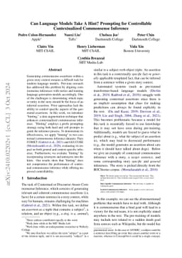 Can Language Models Take A Hint? Prompting for Controllable
  Contextualized Commonsense Inference