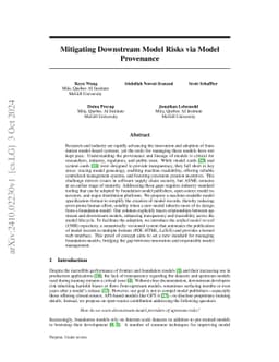 Mitigating Downstream Model Risks via Model Provenance