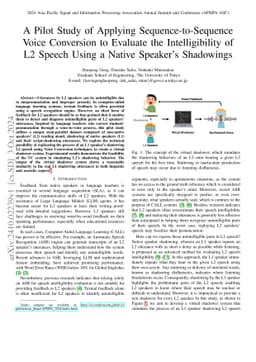 A Pilot Study of Applying Sequence-to-Sequence Voice Conversion to
  Evaluate the Intelligibility of L2 Speech Using a Native Speaker's Shadowings
