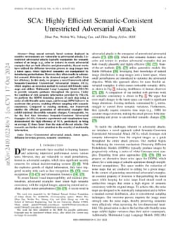 SCA: Highly Efficient Semantic-Consistent Unrestricted Adversarial Attack