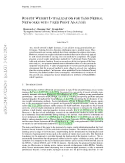 Robust Weight Initialization for Tanh Neural Networks with Fixed Point Analysis
