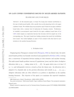 On Lai's Upper Confidence Bound in Multi-Armed Bandits