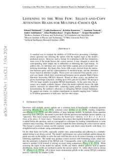 Listening to the Wise Few: Select-and-Copy Attention Heads for
  Multiple-Choice QA