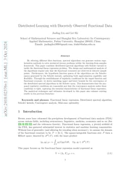 Distributed Learning with Discretely Observed Functional Data