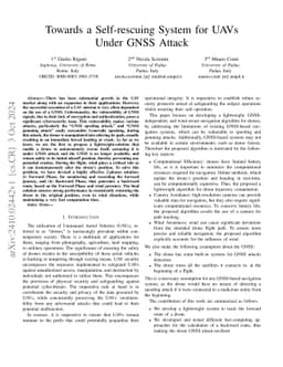Towards a Self-rescuing System for UAVs Under GNSS Attack