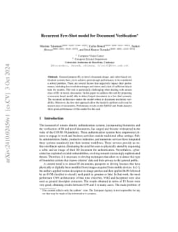 Recurrent Few-Shot model for Document Verification