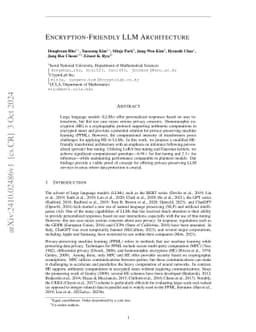 Encryption-Friendly LLM Architecture