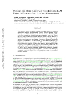 Choices are More Important than Efforts: LLM Enables Efficient
  Multi-Agent Exploration