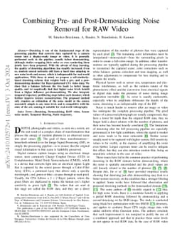 Combining Pre- and Post-Demosaicking Noise Removal for RAW Video
