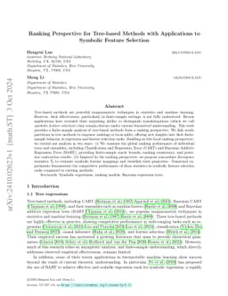 Ranking Perspective for Tree-based Methods with Applications to Symbolic
  Feature Selection