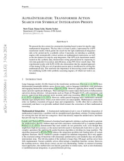 AlphaIntegrator: Transformer Action Search for Symbolic Integration
  Proofs