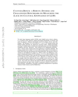 CulturalBench: a Robust, Diverse and Challenging Benchmark on Measuring
  the (Lack of) Cultural Knowledge of LLMs