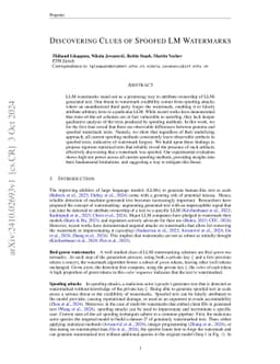 Discovering Clues of Spoofed LM Watermarks