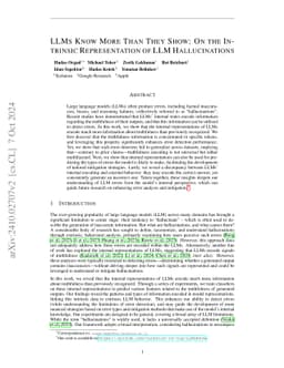 LLMs Know More Than They Show: On the Intrinsic Representation of LLM
  Hallucinations