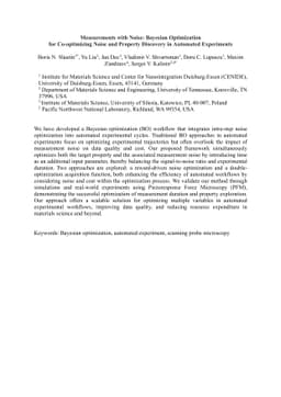 Measurements with Noise: Bayesian Optimization for Co-optimizing Noise
  and Property Discovery in Automated Experiments