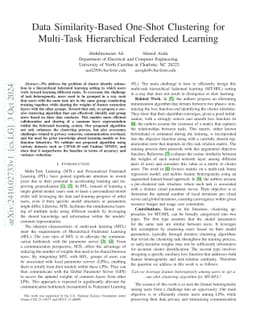 Data Similarity-Based One-Shot Clustering for Multi-Task Hierarchical
  Federated Learning