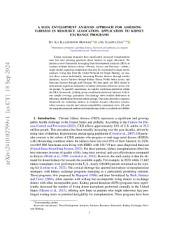 A Data Envelopment Analysis Approach for Assessing Fairness in Resource
  Allocation: Application to Kidney Exchange Programs