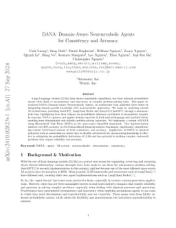 DANA: Domain-Aware Neurosymbolic Agents for Consistency and Accuracy