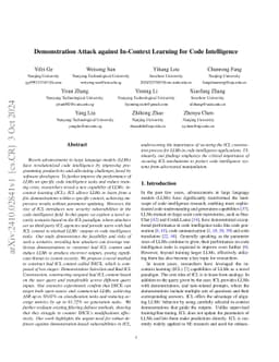 Demonstration Attack against In-Context Learning for Code Intelligence