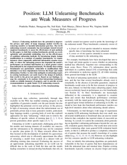 Position: LLM Unlearning Benchmarks are Weak Measures of Progress
