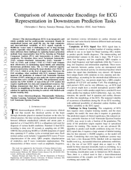Comparison of Autoencoder Encodings for ECG Representation in Downstream
  Prediction Tasks