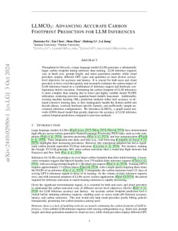 LLMCO2: Advancing Accurate Carbon Footprint Prediction for LLM
  Inferences