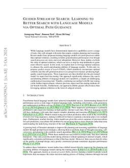 Guided Stream of Search: Learning to Better Search with Language Models
  via Optimal Path Guidance