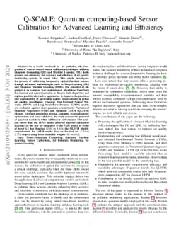 Q-SCALE: Quantum computing-based Sensor Calibration for Advanced
  Learning and Efficiency