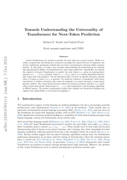 Towards Understanding the Universality of Transformers for Next-Token Prediction