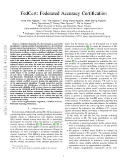 FedCert: Federated Accuracy Certification