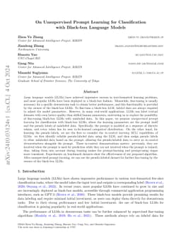 On Unsupervised Prompt Learning for Classification with Black-box
  Language Models