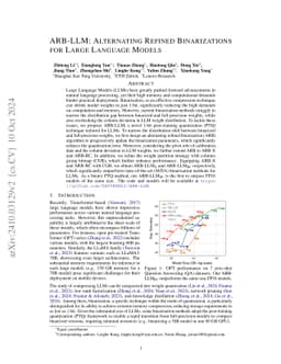 ARB-LLM: Alternating Refined Binarizations for Large Language Models